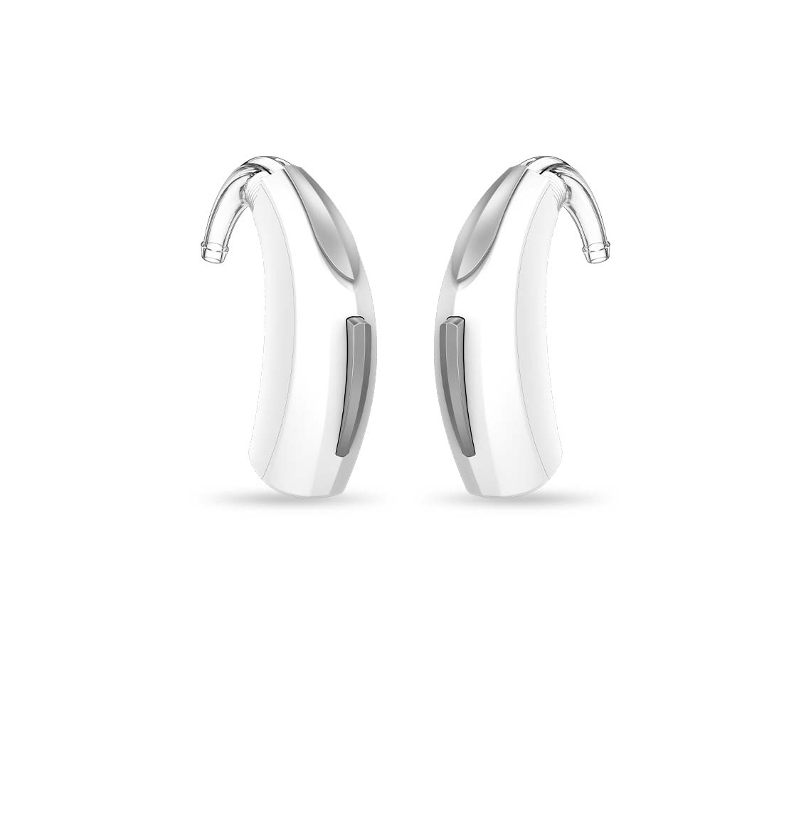 A pair of Bright White with Sterling BTE Rs